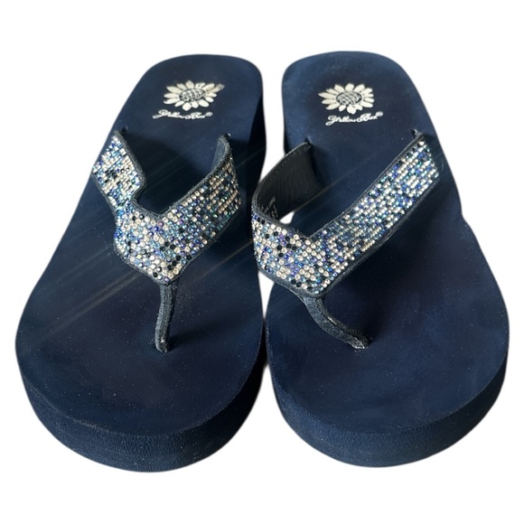 Yellow Box Shoes - Yellow Box Blue Sparkle Sandals